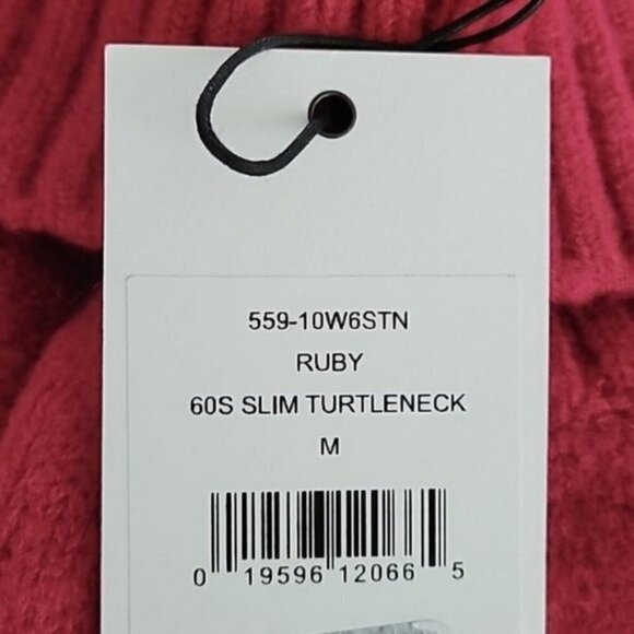 NWT RE/DONE 60s Wool Turtleneck Sweater Ruby Red Medium - Picture 4 of 5